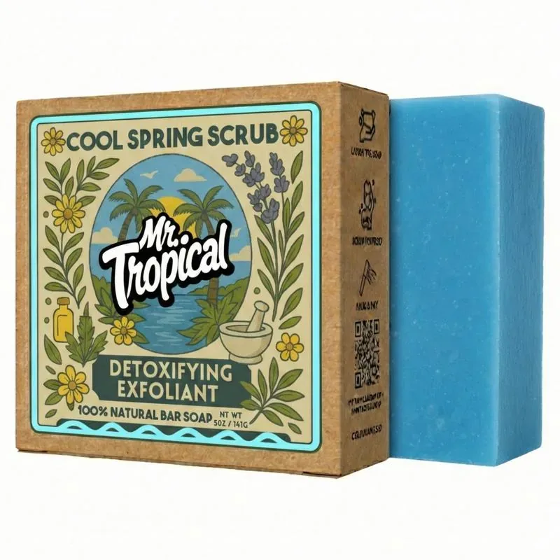 Cool Spring Scrub handcrafted bar soap by Mr. Tropical — Fresh + clean + masculine