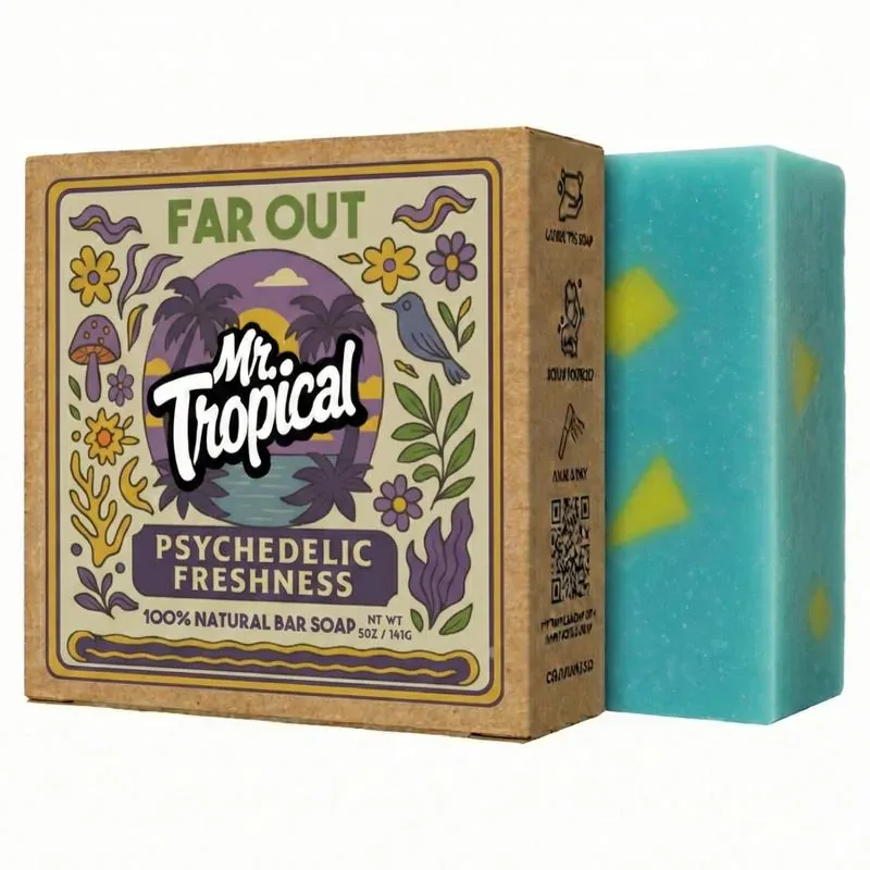Far Out handcrafted bar soap by Mr. Tropical — White tea · lemongrass · sage